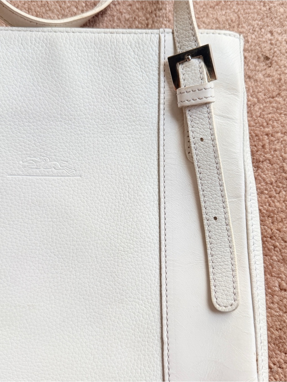 Longchamp vintage White Leather Crossbody Bag - Picture 4 of 10